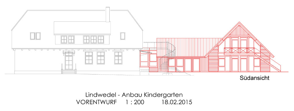 Süd-Ansicht Kiga Lindwedel